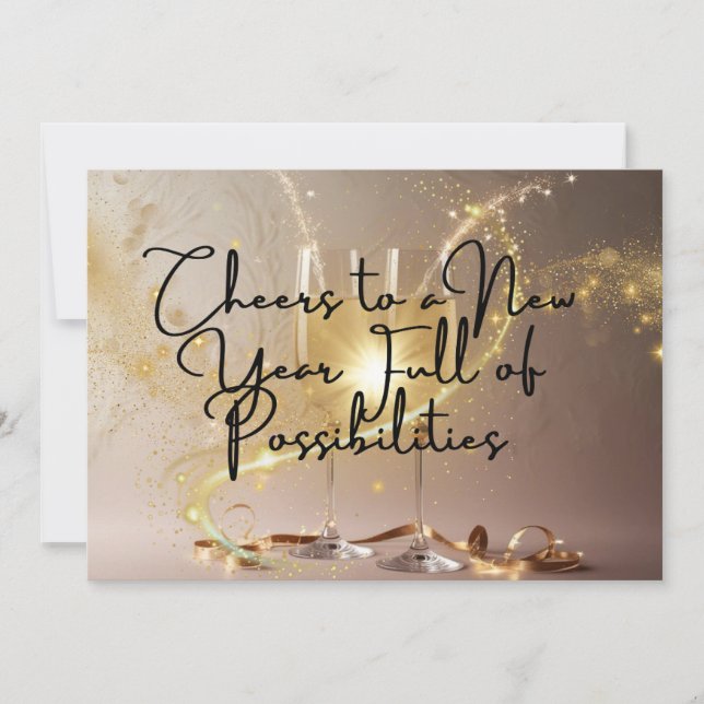 Tarjeta Cheers to a New Year Full of Possibilities Holiday Card (Front)