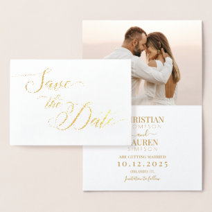 Tarjeta Con Relieve Metalizado Modern Save the Dat Foil Card
