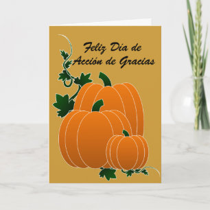 Tarjeta de Accion de Gracias con Calabazas Thank You Card