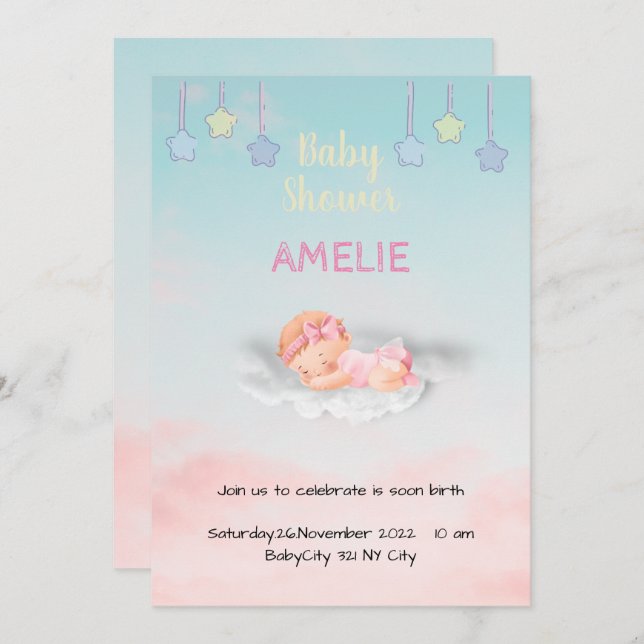 Tarjeta De Agradecimiento Baby Shower Thank You Card (Front/Back)