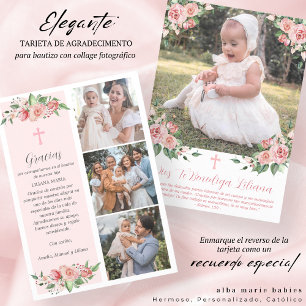 Tarjeta de Agradecimiento Bautizo Spanish Baptism Thank You Card