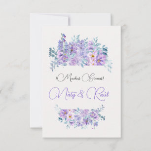Tarjeta De Agradecimiento Boda tonos lila Thank You Card
