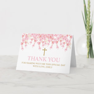 Tarjeta De Agradecimiento First Communion Cherry B Thank You Card