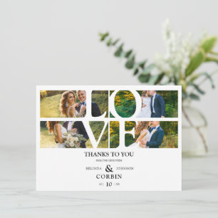 Tarjeta De Agradecimiento Love Quote White Trendy  Thank You Card