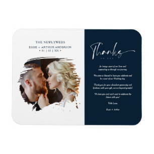 Tarjeta De Agradecimiento Modern Brushstoke Photo  Magnet