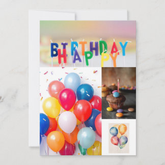 Tarjeta de cumpleaños dulce y divertida – Happy Bi Invitation