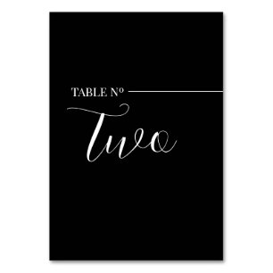 Tarjeta De Mesa  Modern Black and White Table Numb Number