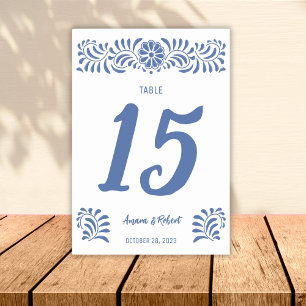 Tarjeta De Mesa Talavera mexicana Table Number