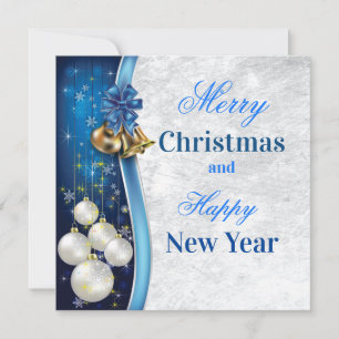 Tarjeta de Navidad Azul Holiday Card