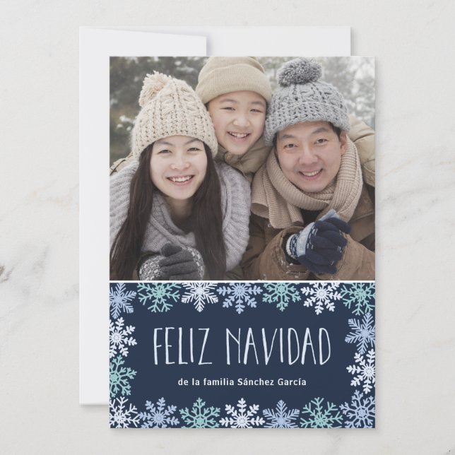 Tarjeta de Navidad Moderna Letras Holiday Card (Front)