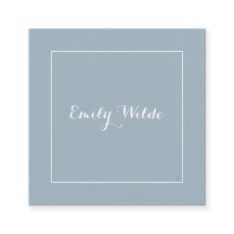 Tarjeta de visita Cuadrada Blue White BusinessCard