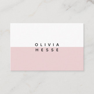 Tarjeta de visita Minimal Pink White Business Card