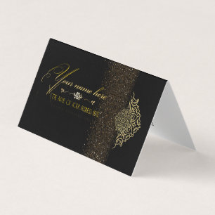 Tarjeta de visita plegada personalizada negra business card