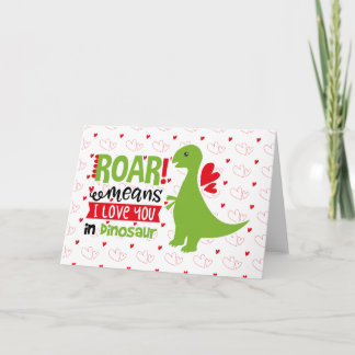 Tarjeta Dinosaurio San Valentín para niños Card