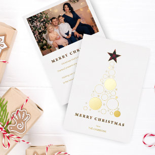 Tarjeta Festiva Con Relieve Metalizado Modern Chri Foil Holiday Card