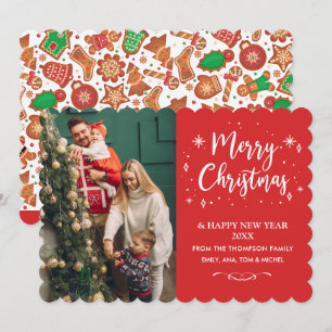 Tarjeta Festiva Family Christmas Cookie photo Card