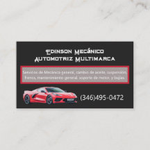 Tarjeta Negocios Mecánico Business Card