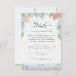 Tarjeta Pequeña Wedding Details - Vectorial Tulip Card