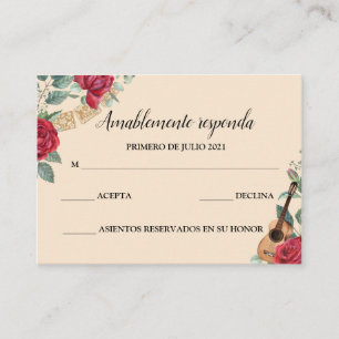 Tarjeta RSVP  Burgundy Red Charra Invitation