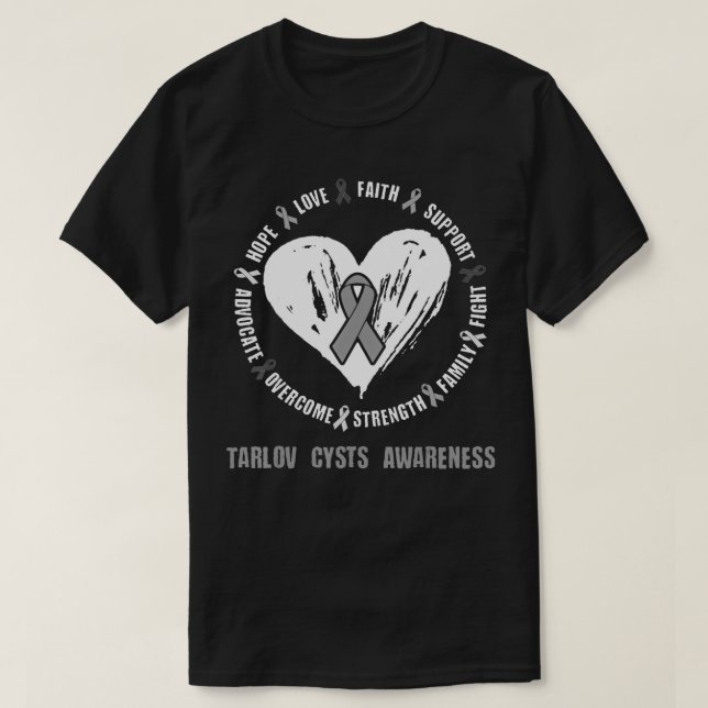 Tarlov Cysts Awareness Brain Disease Related heart T-Shirt (Design Front)