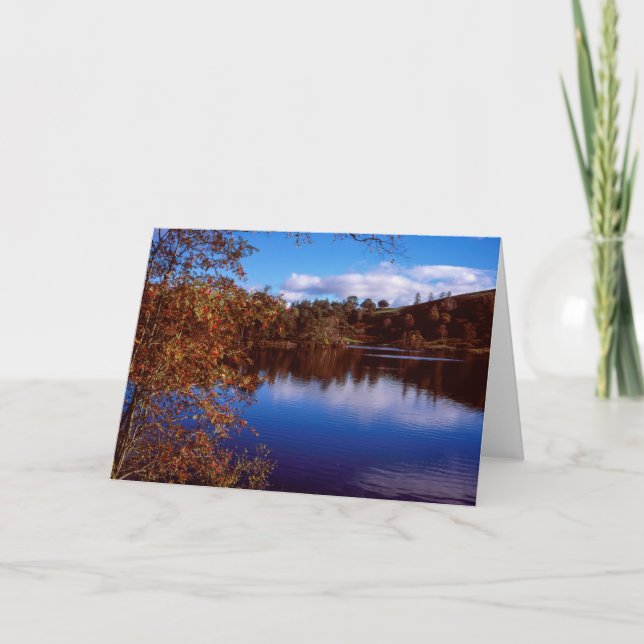 Tarn Hows on an Autumn day Cumbria Enland Thank You Card (Front)