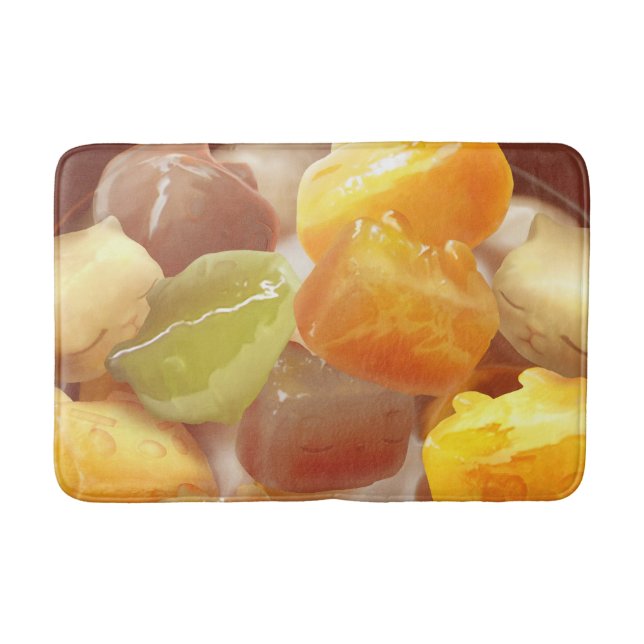 Taro Ball Dessert Illustration Bath Mat (Front)