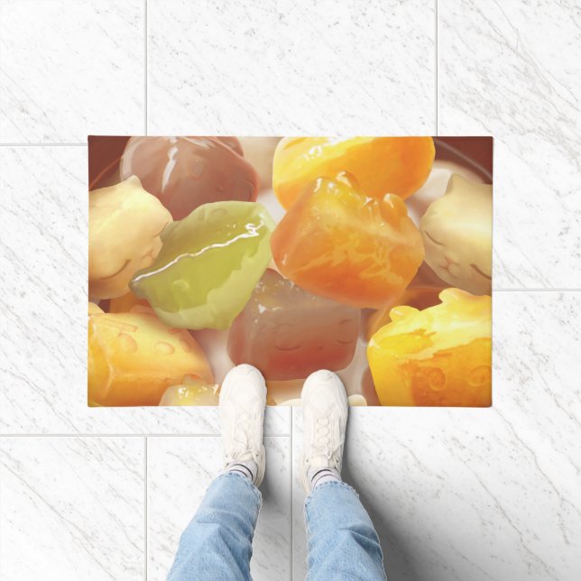 Taro Ball Dessert Illustration Doormat (Indoor)