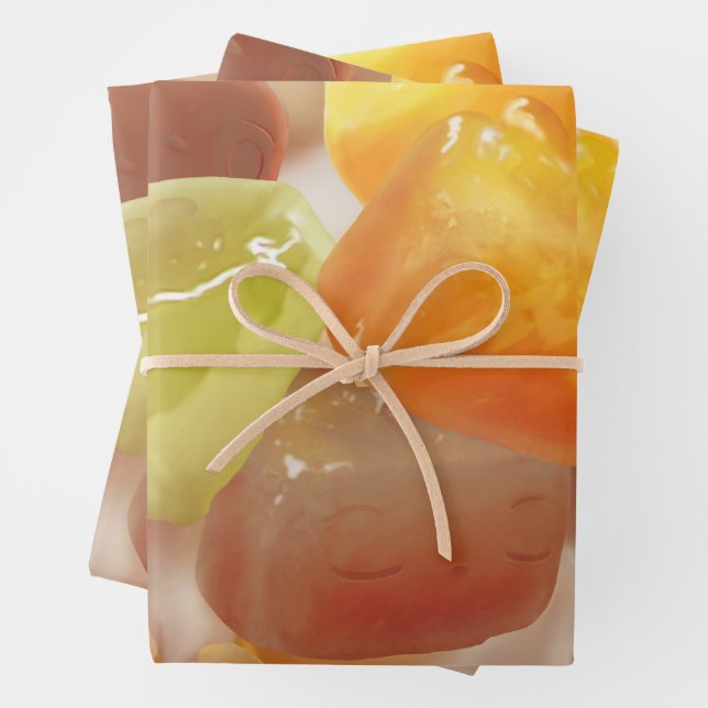 Taro Ball Dessert Illustration Wrapping Paper Sheet (In situ)
