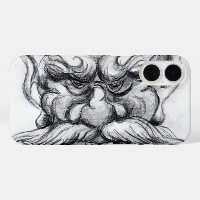TAROT/ANTIQUE FANTASY GROTESQUE MASK Black White Case-Mate iPhone Case (Back (Horizontal))