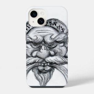 TAROT/ANTIQUE FANTASY GROTESQUE MASK Black White iPhone Case