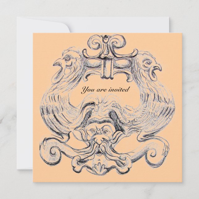 TAROT/ ANTIQUE FLORENTINE GROTESQUE FANTASY INVITATION (Front)