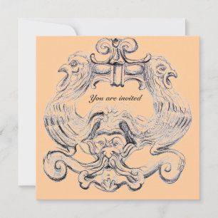 TAROT/ ANTIQUE FLORENTINE GROTESQUE FANTASY INVITATION