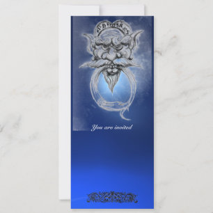 TAROT/ANTIQUE GROTESQUE FANTASY Blue Gemstone Invitation