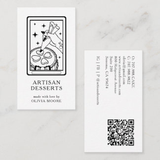 Tarot Artisan Baker Dessert Caterer QR Code Business Card
