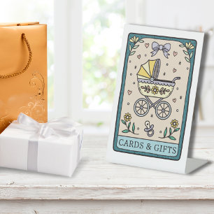 Tarot Baby Shower Cards and Gifts Table Pedestal Sign