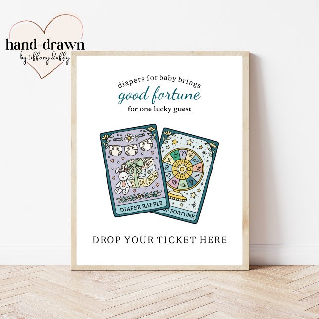 Tarot Baby Shower Diaper Raffle Table Sign (Creator Uploaded)