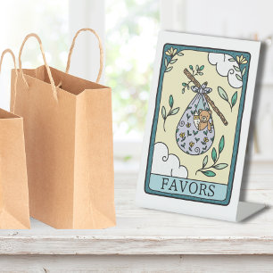 Tarot Baby Shower Favours Table Pedestal Sign