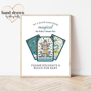 Tarot Baby Shower Frameable Blocks for Baby Sign