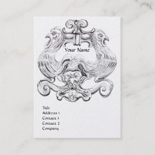 TAROT black white metallic platinum paper Business Card