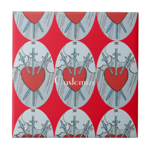 Tarot Card 3 Swords Thunder_Cove  Ceramic Tile