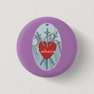 Tarot Card 3 Swords Thunder_Cove  Cm Round Badge