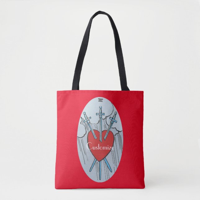 Tarot Card 3 Swords Thunder_Cove Tote Bag (Front)