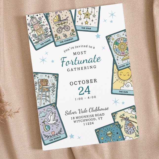 Tarot Card Baby Boy Baby Shower Invitations (Creator Uploaded)
