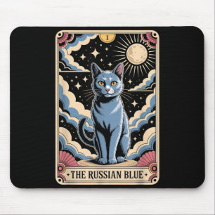 Tarot Card Cat Halloween The Russian Blue Mouse Pad