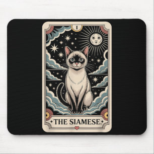 Tarot Card Cat Halloween The Siamese Mouse Pad