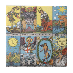 Tarot Card Collage Ceramic Tile
