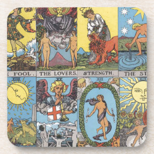 Tarot Card Collage Coaster