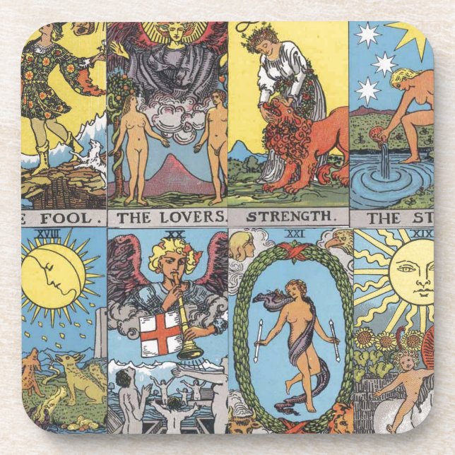 Tarot Card Collage Coaster (Front)
