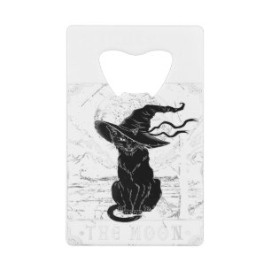 Tarot Card Crescent Moon And Black Cat Witch Hat H
