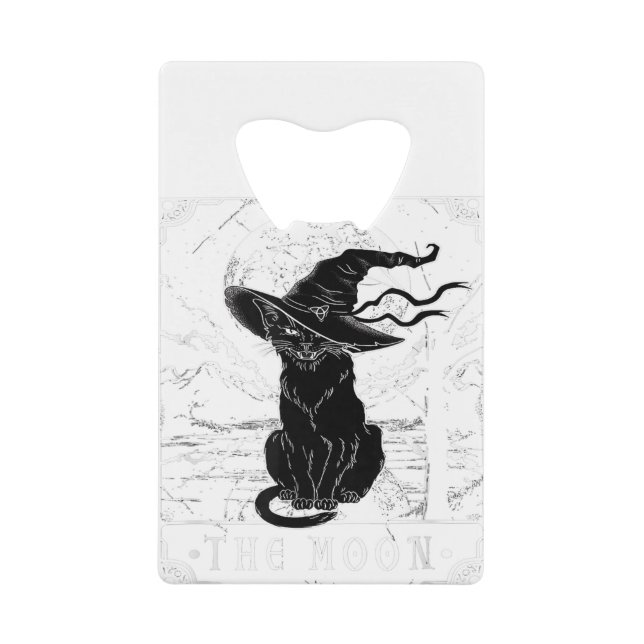 Tarot Card Crescent Moon And Black Cat Witch Hat H (Front)